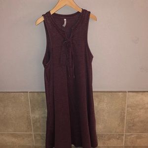 Maroon/Purple Tie-Up Dress
